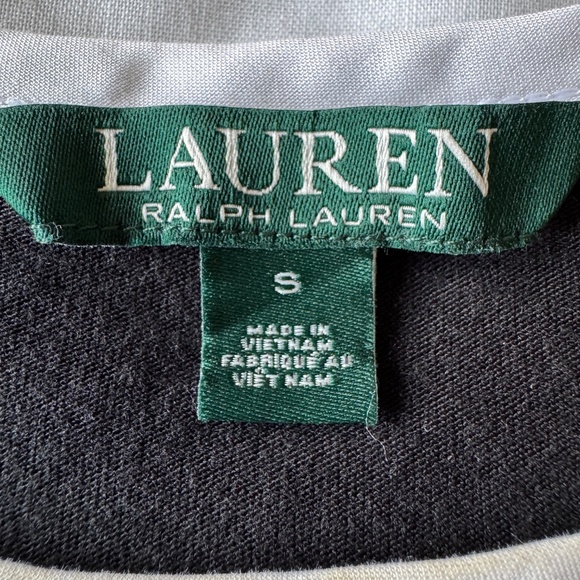 Lauren Ralph Lauren Women's Short‎ Bell Sleeve Popover Tee Black Size S Preppy - Picture 2 of 12